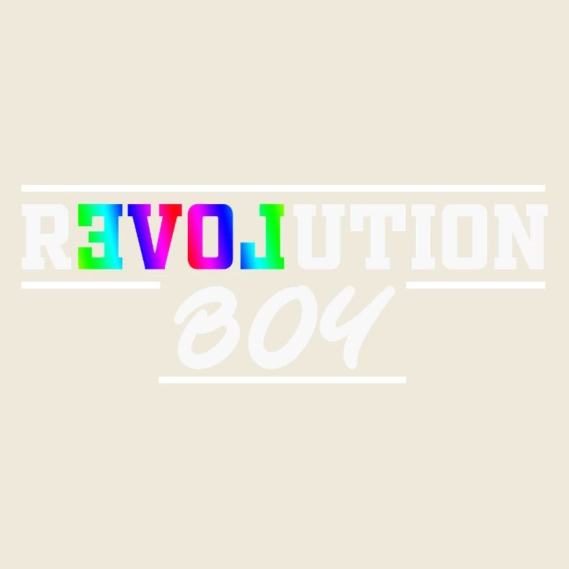 Revolution Boy Rainbow Pride Text Graphic
