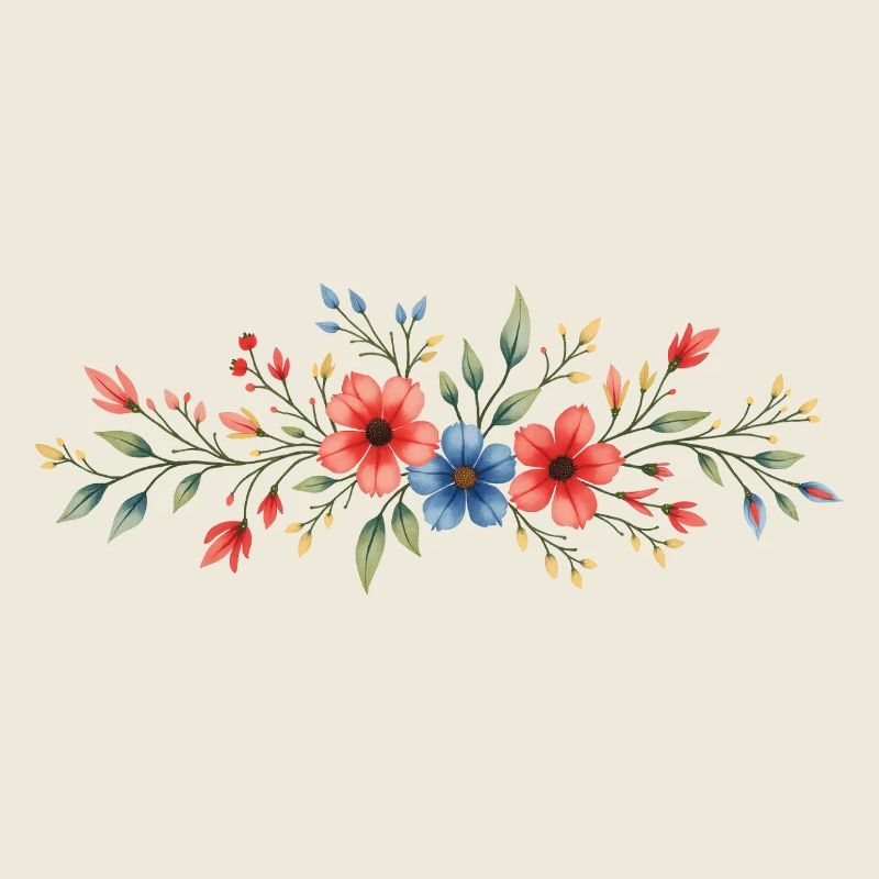 Aquarell Blumengemälde Kunstdruck