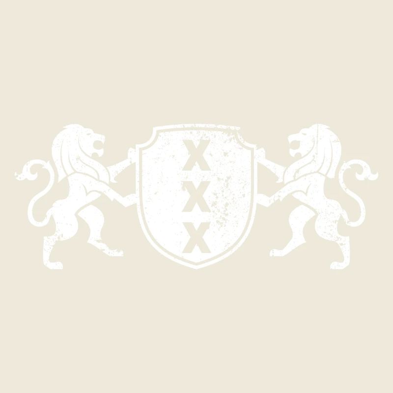 Heraldic X Crest with Lions