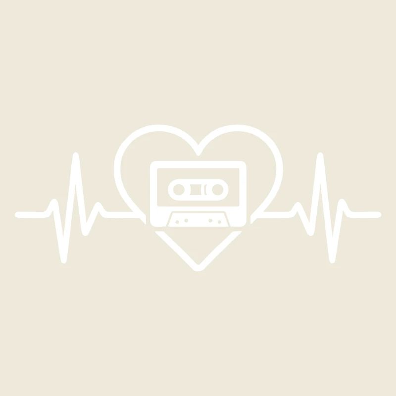 Retro Audio Cassette Heart Music
