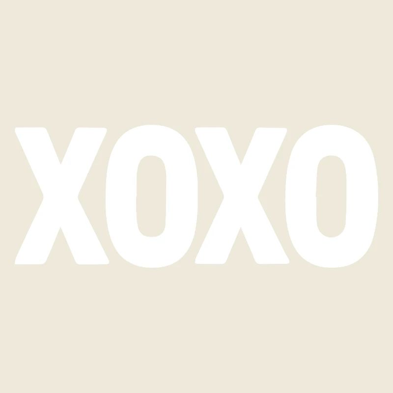 XOXO White Love Text Valentine Design
