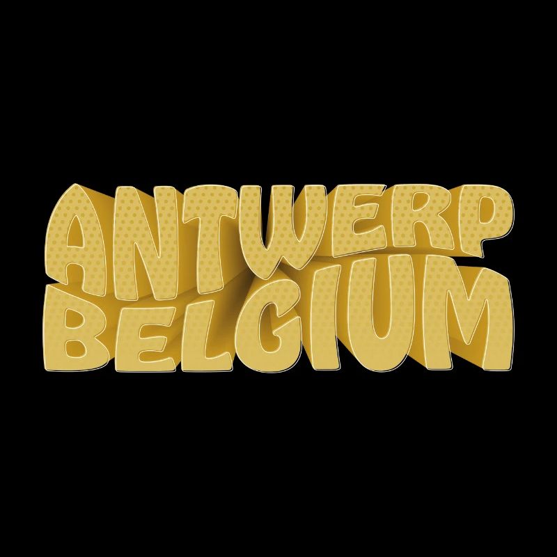 Antwerp Belgium Wortbild Retro Stil