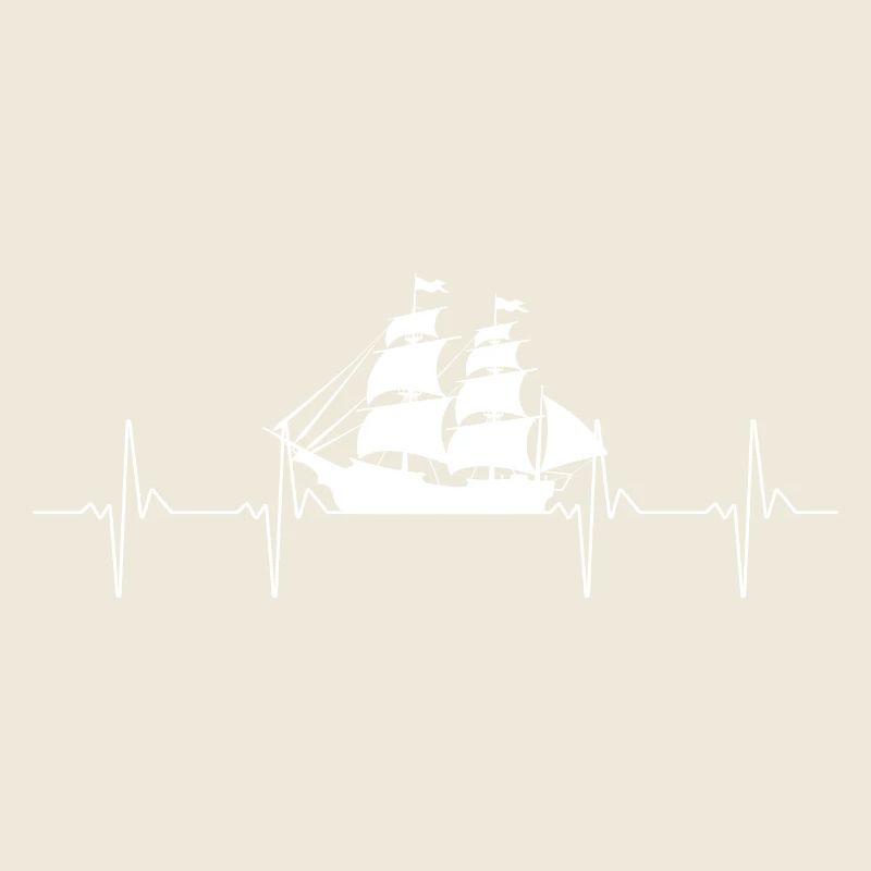 Graphique de battement de cœur de bateau pirate