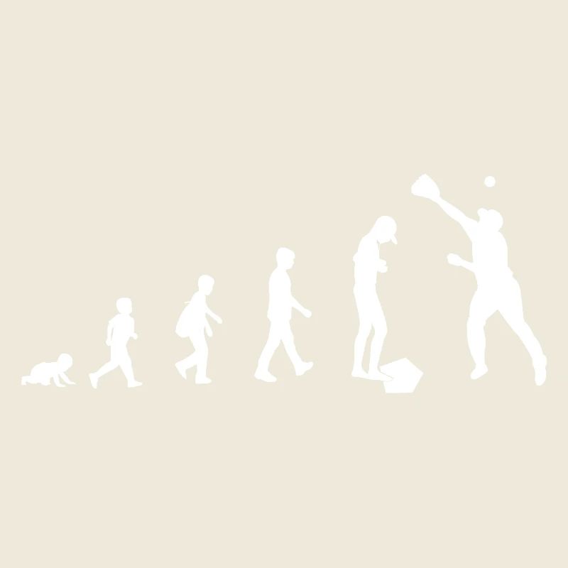 Evolution from baby to baseball player / sport