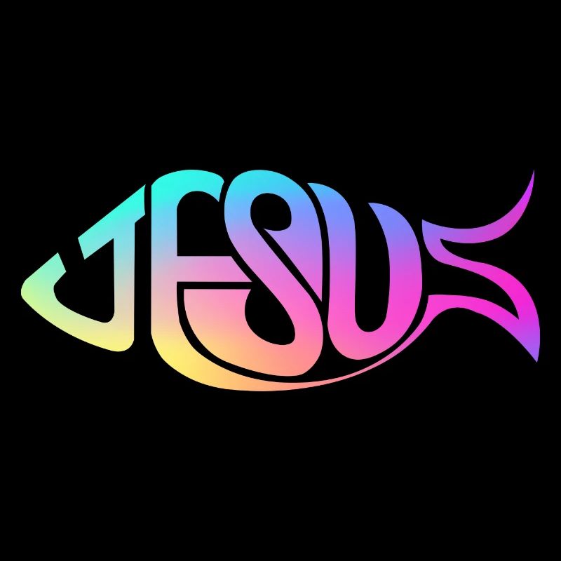 Jésus Poisson Arc-en-ciel
