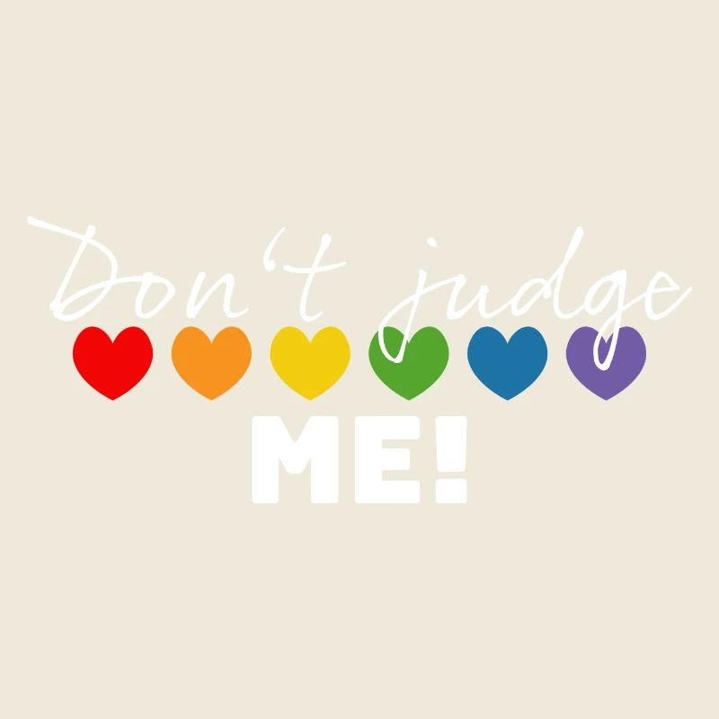 Regenbogenherzchen dont judge me weiss