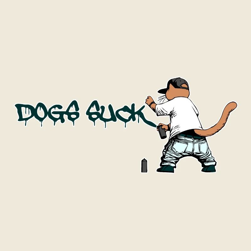 Cat Graffiti Dogs Suck