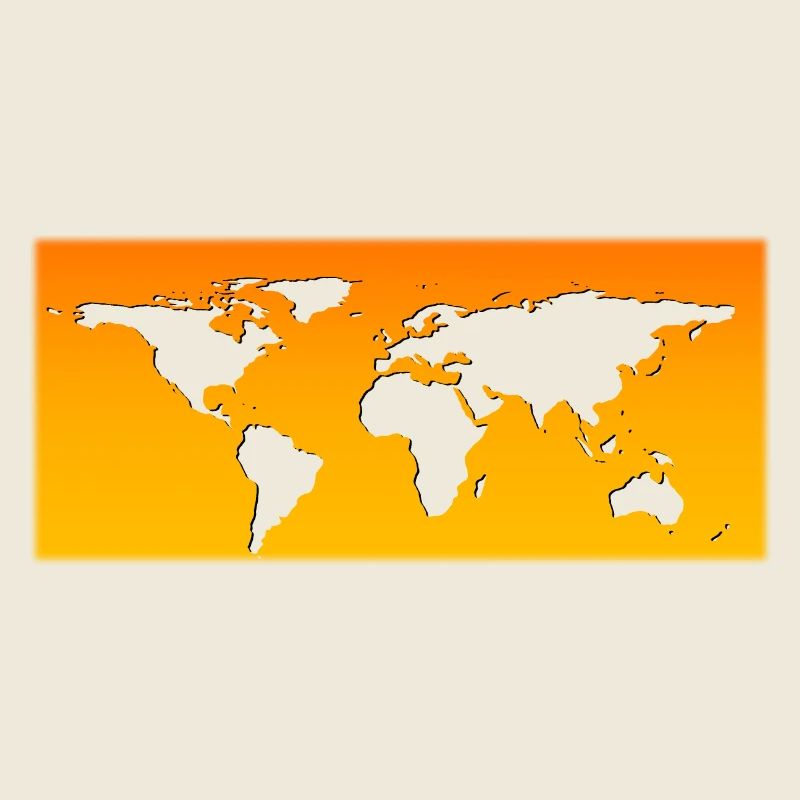 World map orange transparent