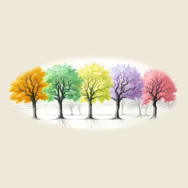 Bunt Bäume Baum Wald