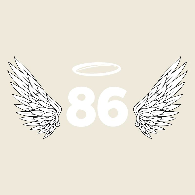 Number 86 Angel - 86th Birthday Wings