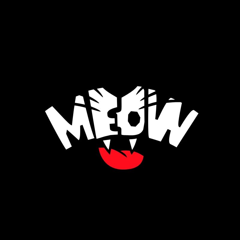 Meow Katze Comic Text Miau Lustiges Cartoon Zitat