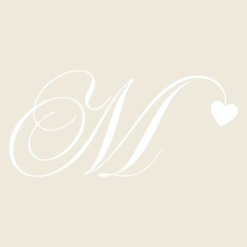 Buchstabe m Kalligraphie Herz