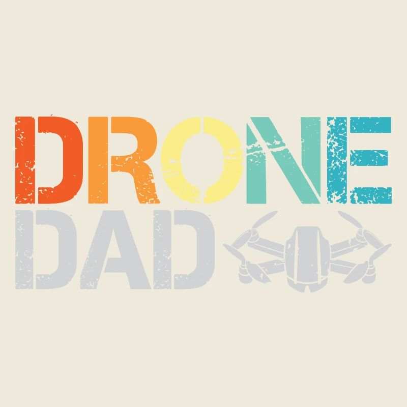 drone dad retro vintage design drone flight icon