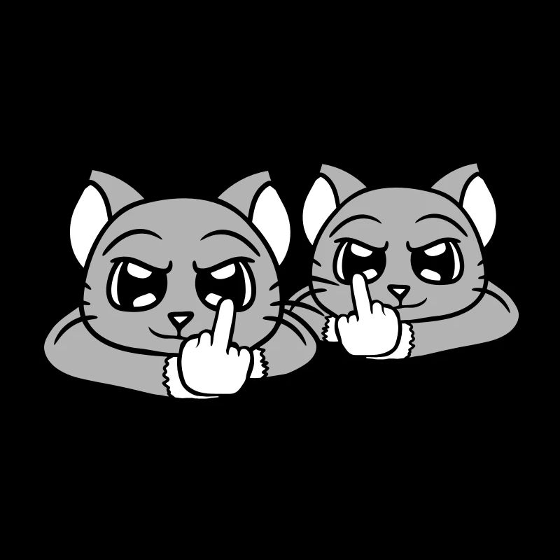 Böse Katzen Freunde Mittelfinger Beleidigung Team