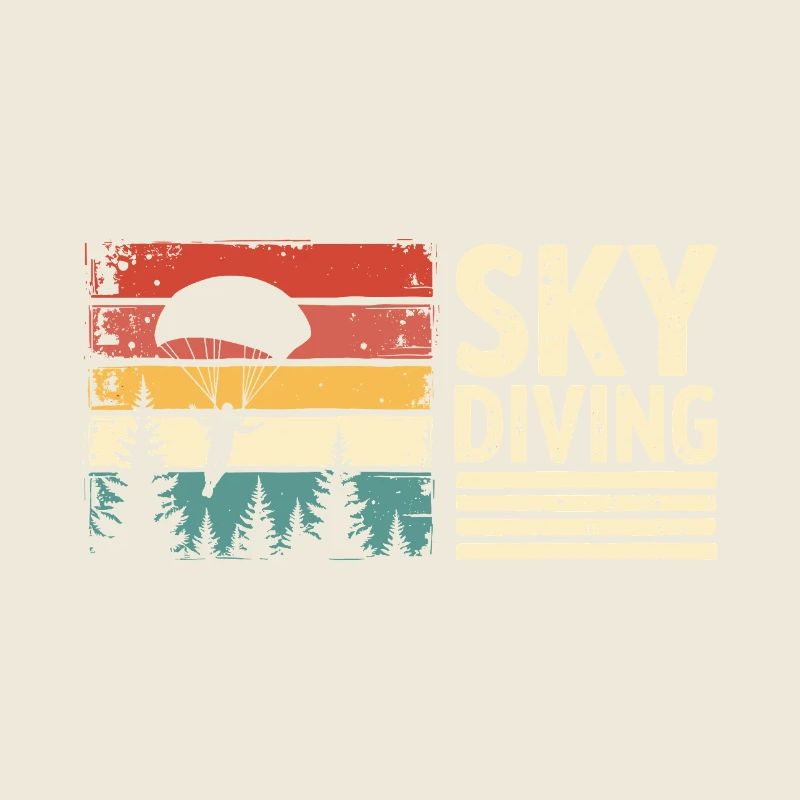 Parachutisme Vintage Rétro Sunset