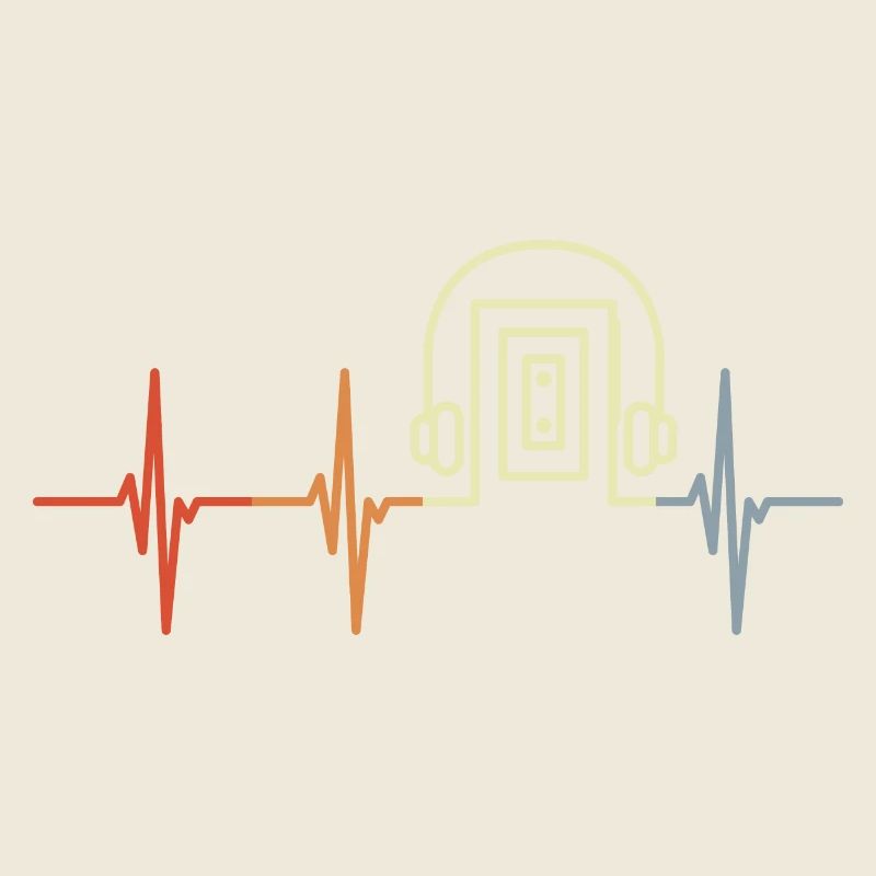 Vintage Cassette Player Heart Line