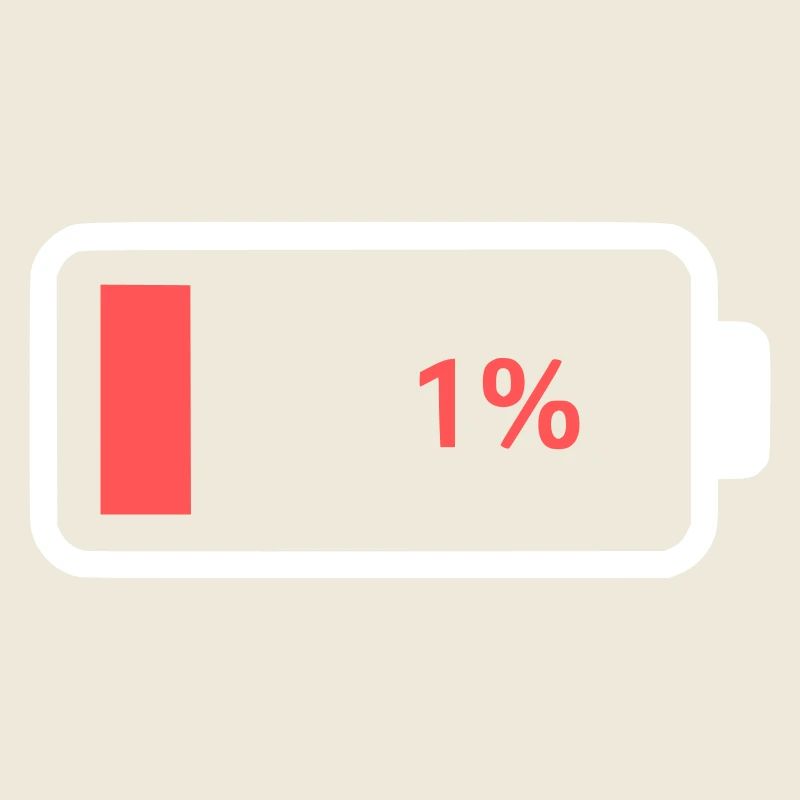 Leere Batterie Akku 1% Icon