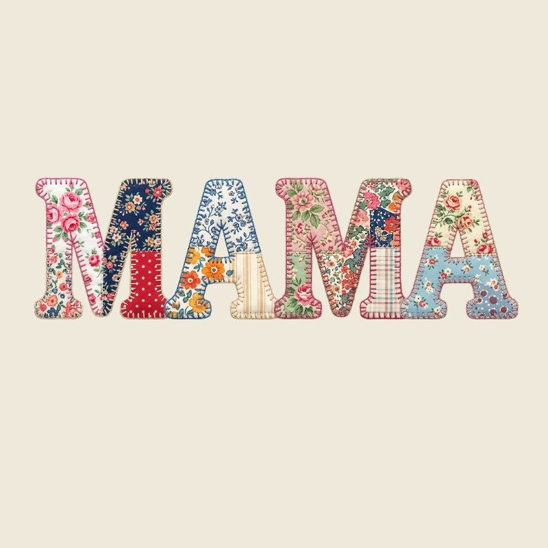 Mama Patchwork Blumen Vintage Muttertag Design