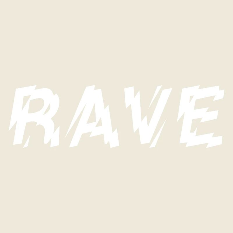Rave music simple typography logo