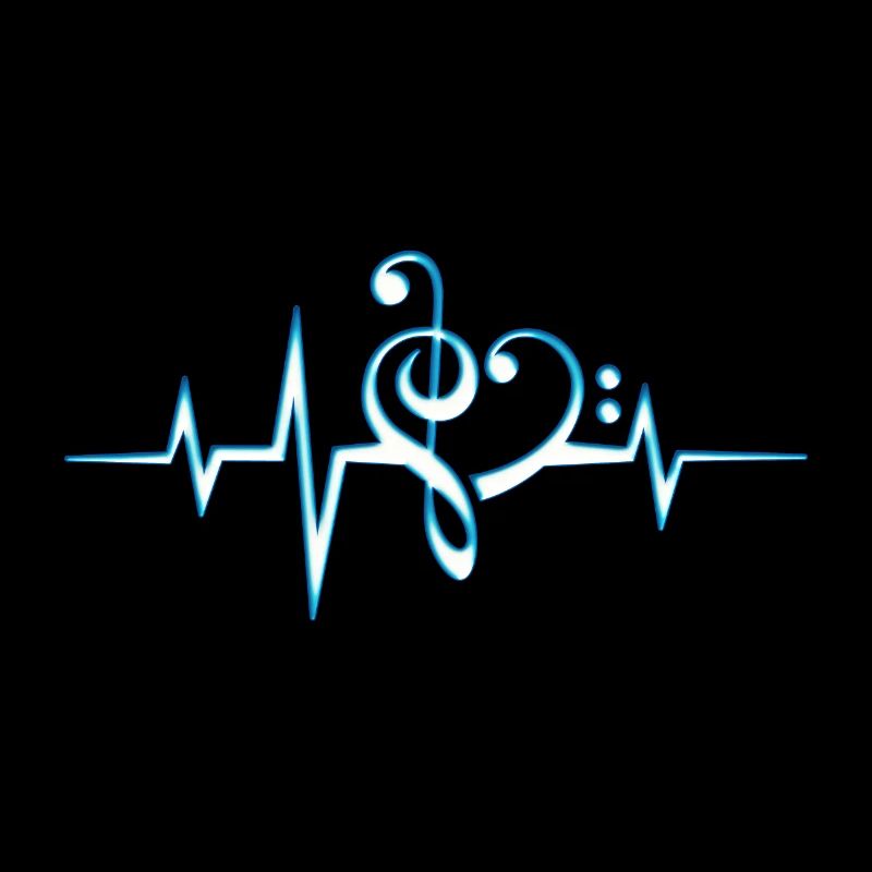 Musik Noten Herz, Puls, Frequenz, Notenschlüssel,