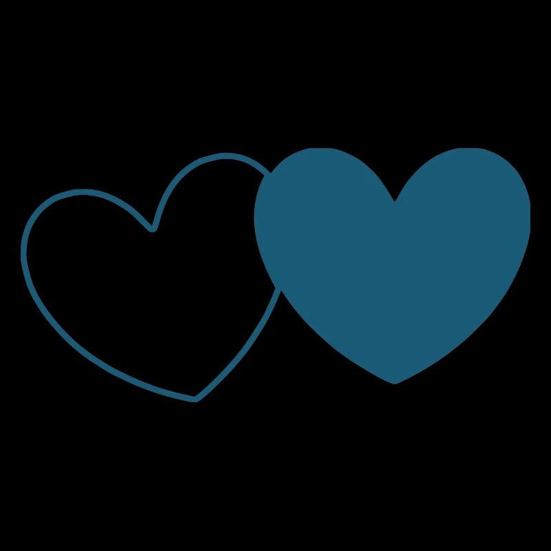 blaues Herz 2 Herzen Valentinstag
