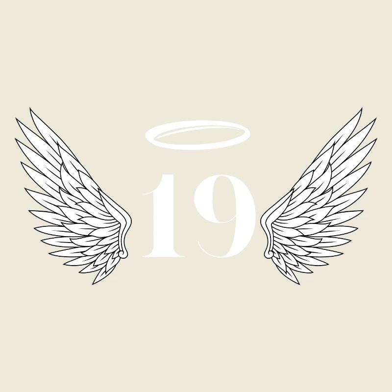 Nummer 19 Engel - Flügel zum 19. Geburtstag