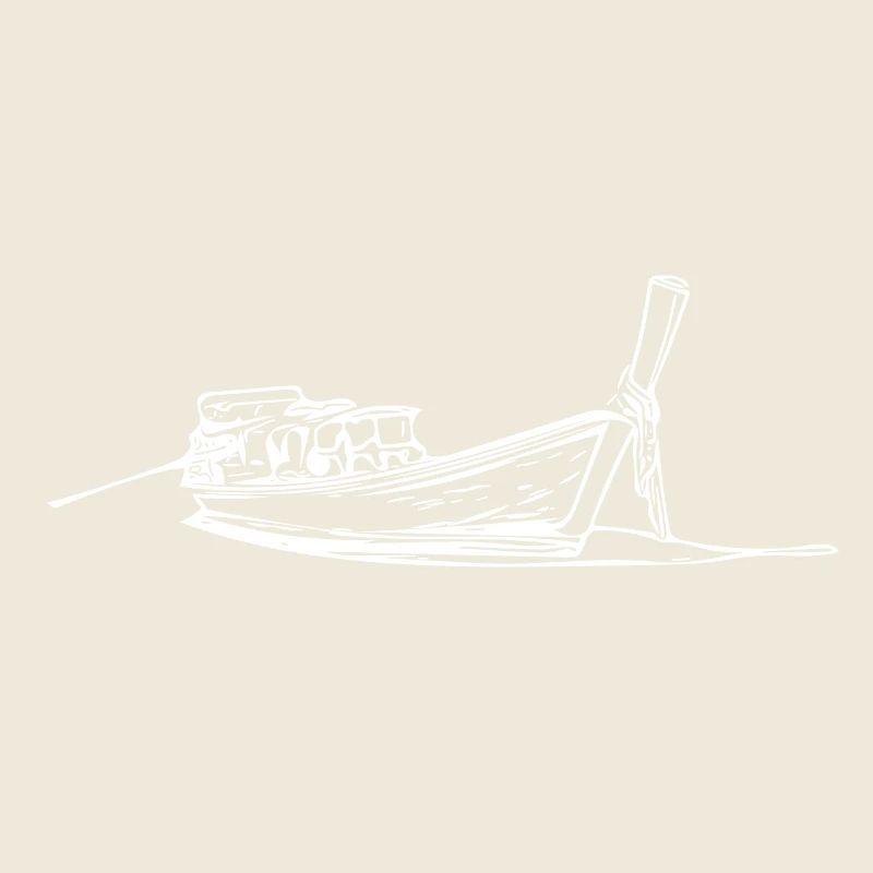 Bateau à longue queue vintage sur l’eau