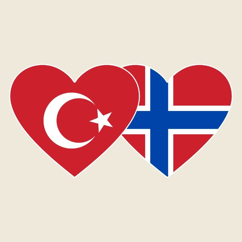 Turkey Norway Flag Heart