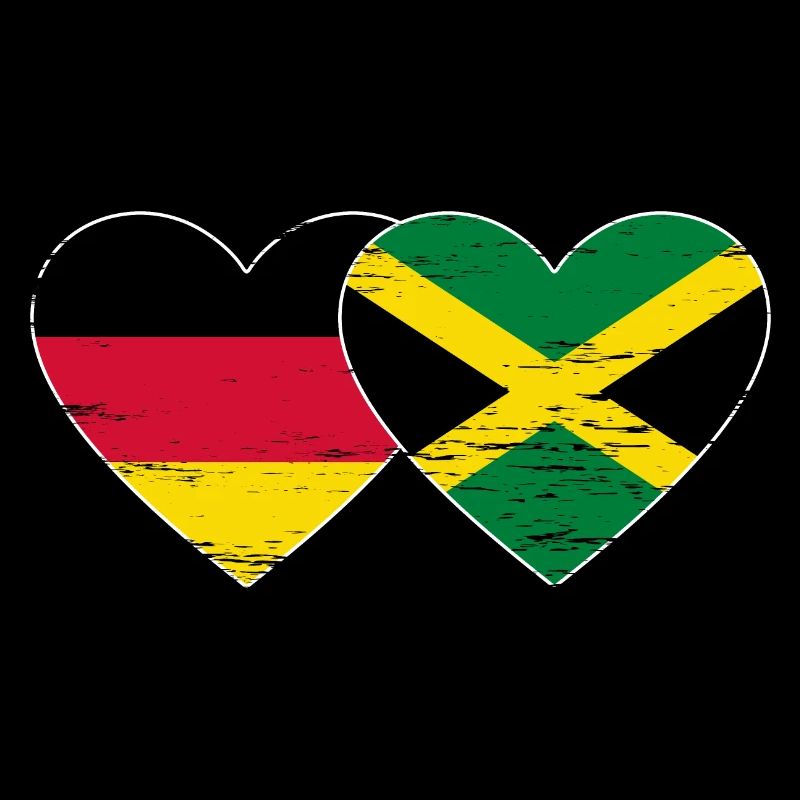 Germany Jamaica Flag Heart used