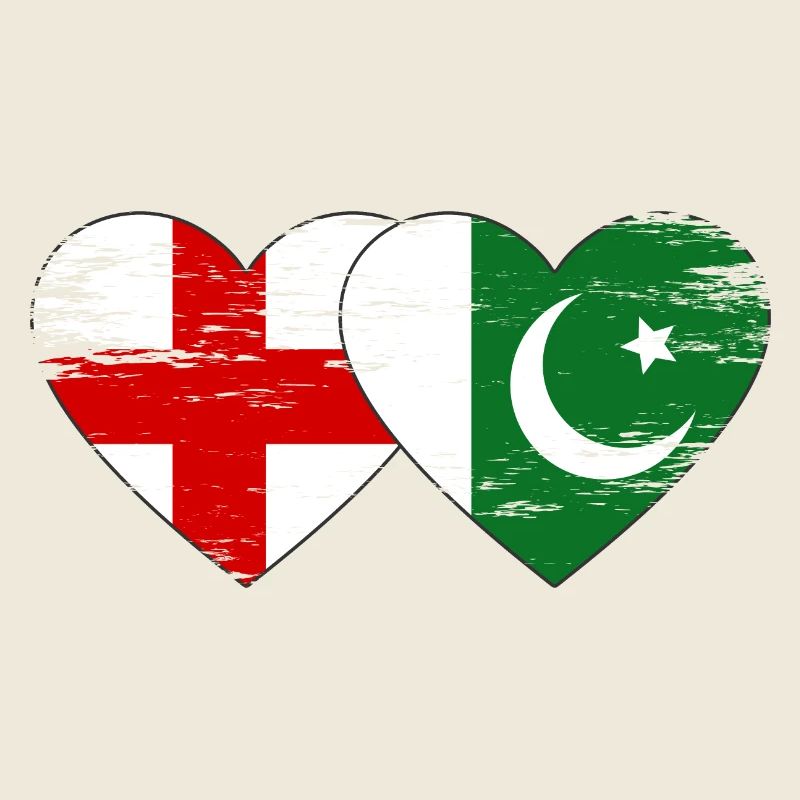 Angleterre Pakistan Drapeau Coeur
