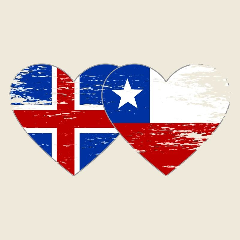 Islande Chili drapeau coeur utilisé