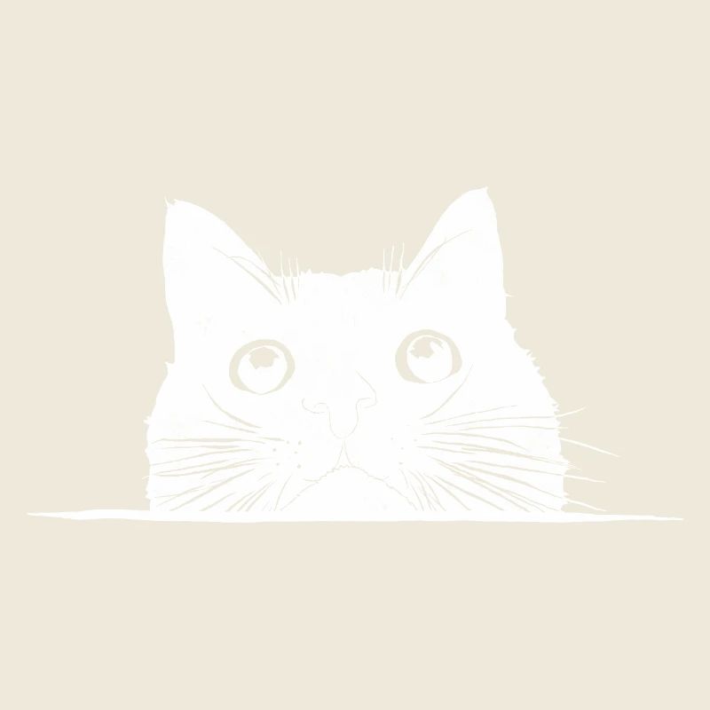 Peeping cat with whiskers