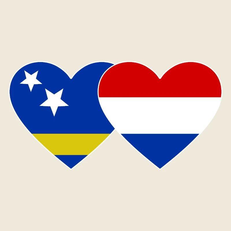 Cœur du drapeau de Curacau Hollande