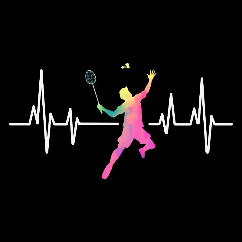 Badminton Herzschlag Bunt