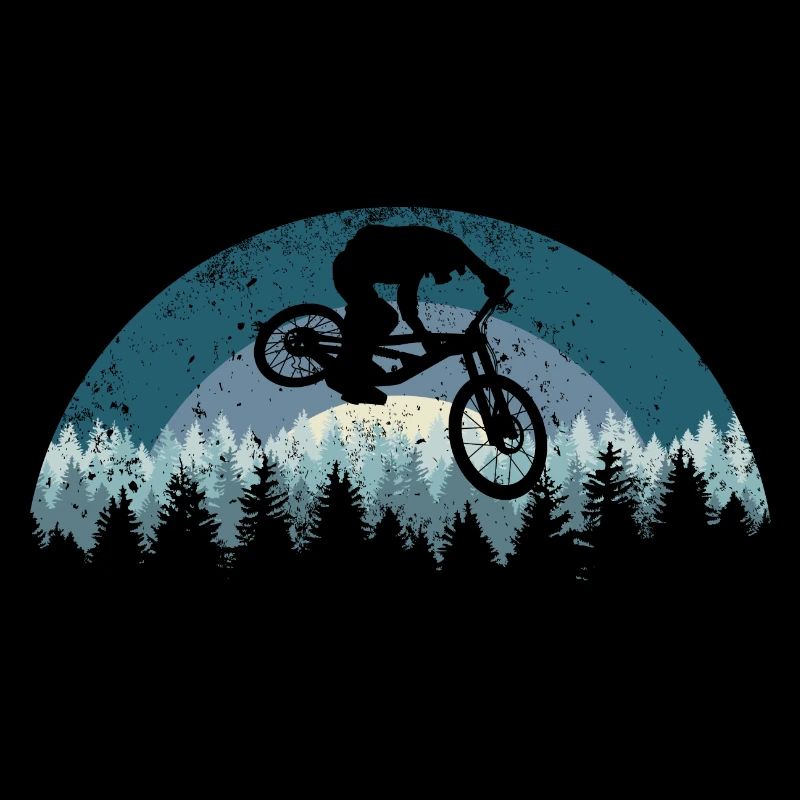 Saut VTT de nuit en forêt