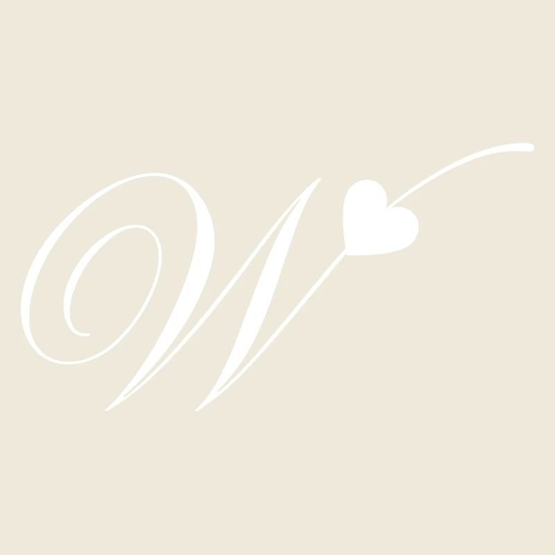 Buchstabe w Herz Kalligraphie