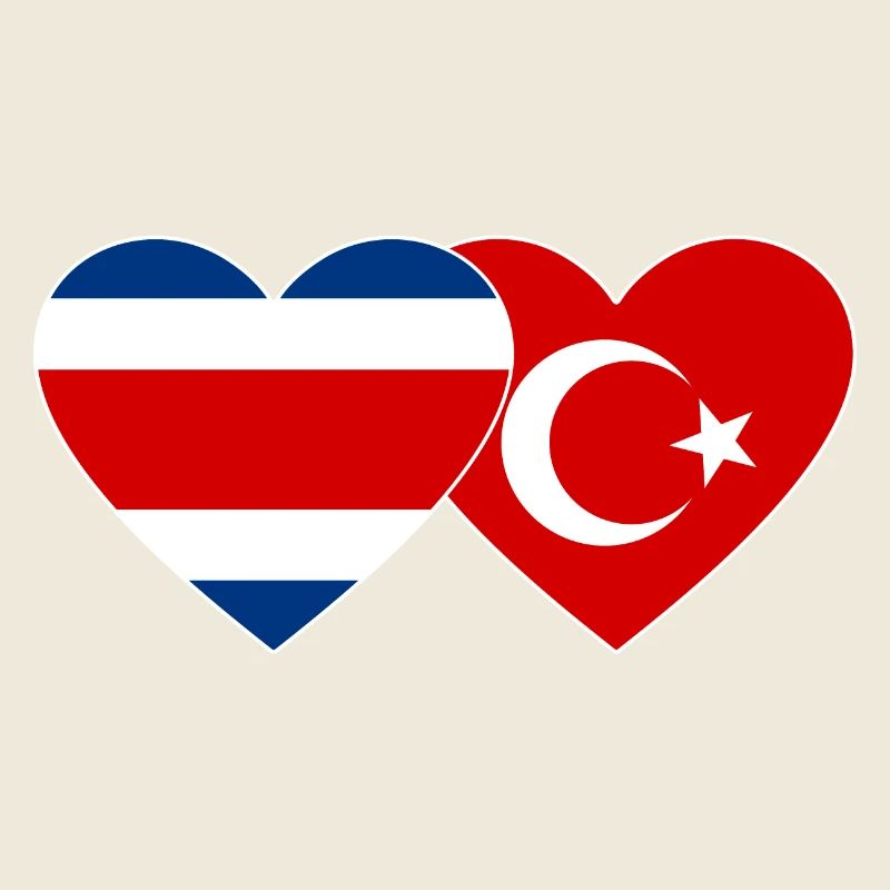 Coeur de drapeau de dinde du Costa Rica