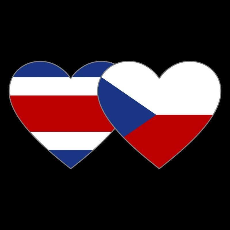 Coeur de drapeau de la République tchèque du Costa Rica
