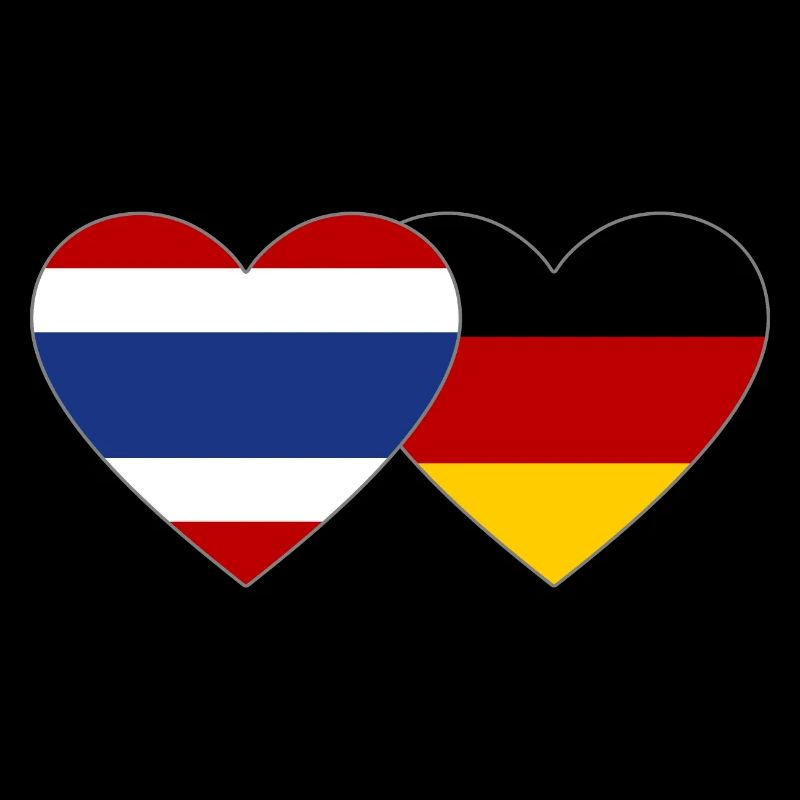 Thaïlande Allemagne Drapeau Coeur