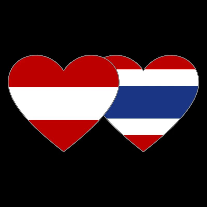 Autriche Thaïlande Drapeau Coeur
