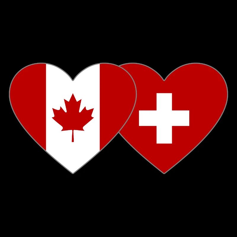 Kanada Schweiz Flagge Herz