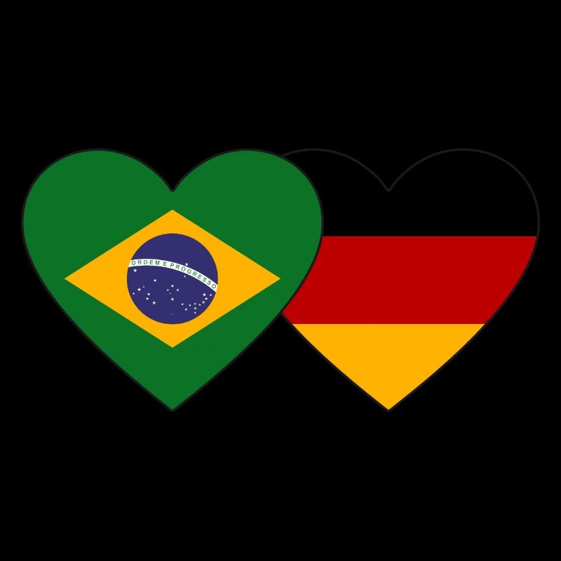 Brazil Germany Flag Heart