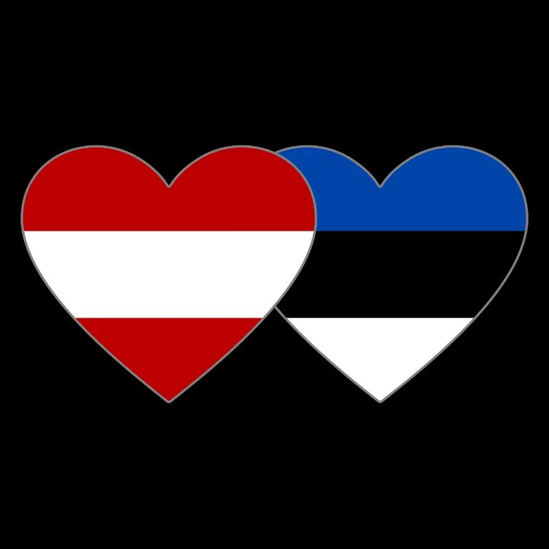 Austria Estonia Flag Heart