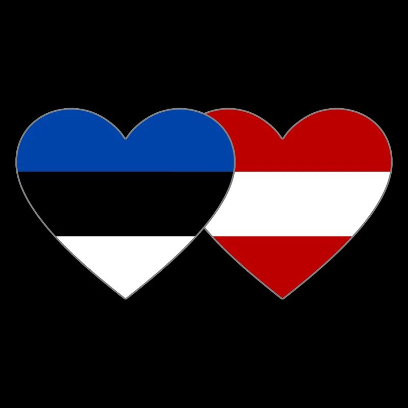 Estonia Austria Flag Heart