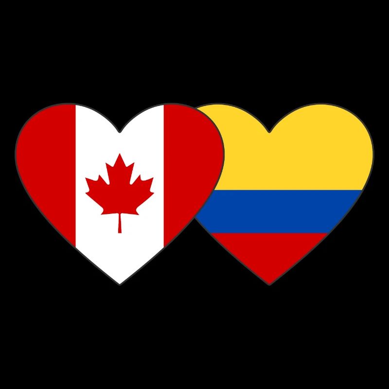 Canada Colombie Drapeau Coeur