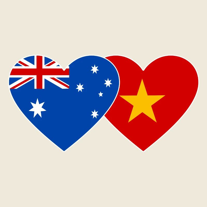 Drapeau Australie Vietnam Coeur