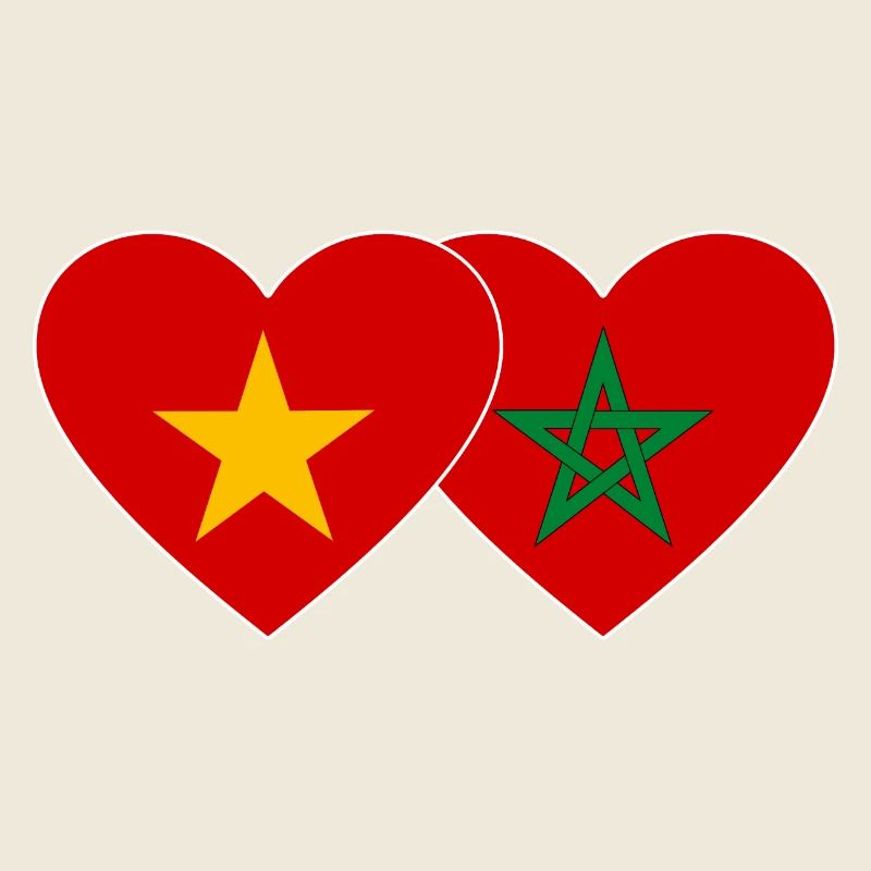 Vietnam Morocco Flag Heart