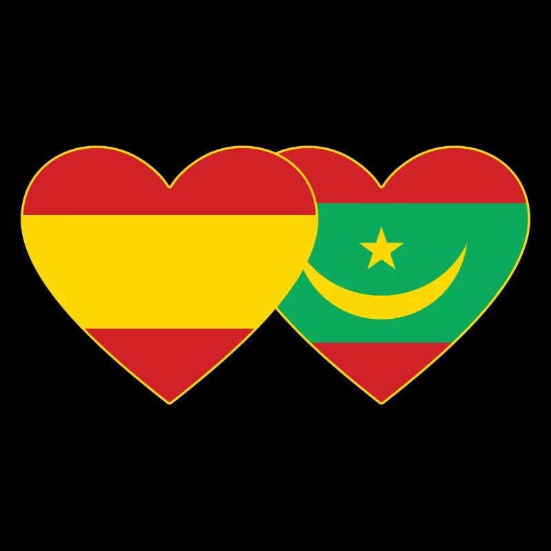Espagne Mauritanie Drapeau Coeur