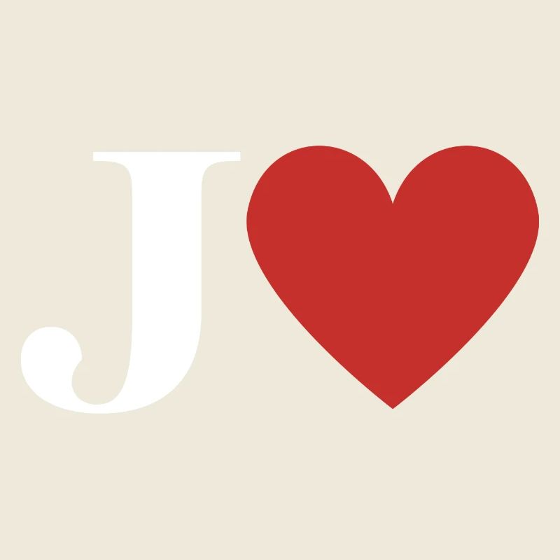 Buchstabe j rotes Herz