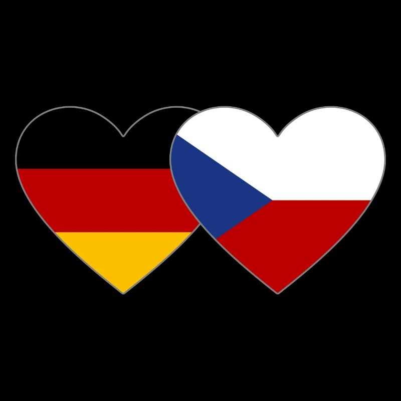 Allemagne République tchèque Drapeau coeur Drapeau
